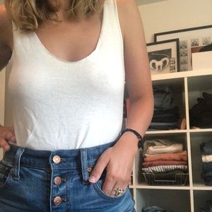 & Other Stories White Scoop Neck Tank Top Size 2